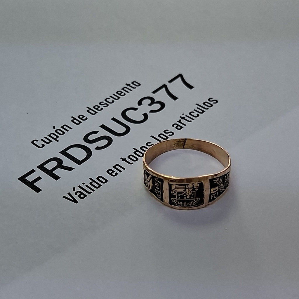 ANILLO DE GRADUACIÓN ORO 10 K 3.1 GRMS (SEMINUEVO)