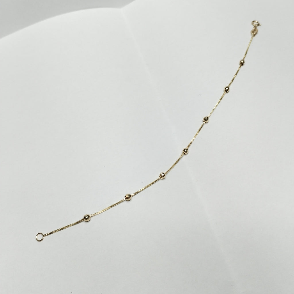 PULSERA ESPECIAL CON BOLITAS 14K 18 CM 1.4 GR (NUEVO)