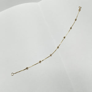 PULSERA ESPECIAL CON BOLITAS 14K 18 CM 1.4 GR (NUEVO)