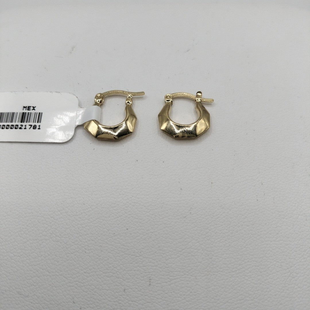ARETES TEJIDO ARRACADA FACETADA 14K 1.3 GR (NUEVO)