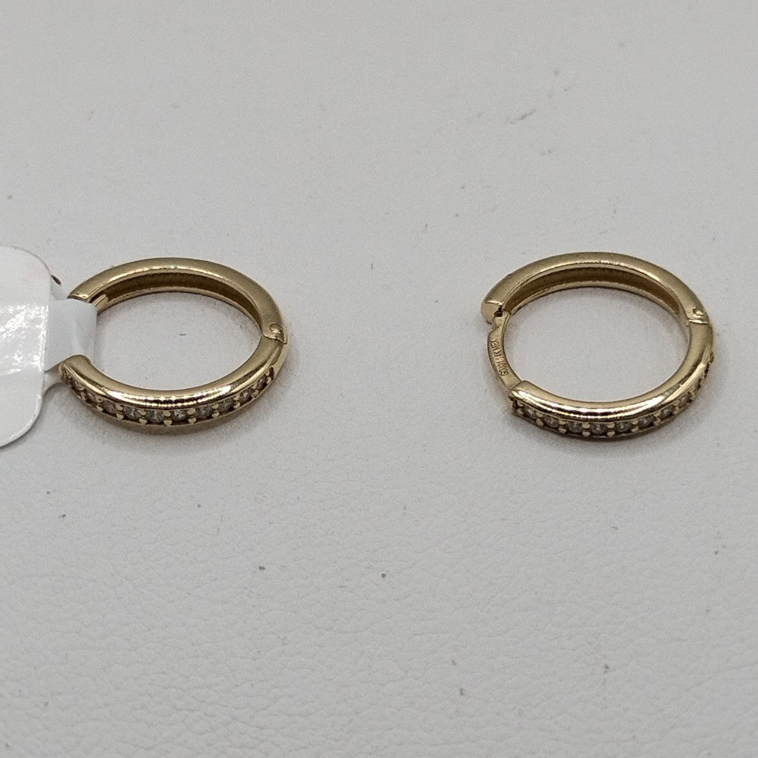 ARETES HUGGIES C CIRCONIA 14K 1.6 GR (NUEVO)