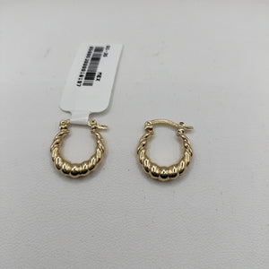 ARETES ARRACADAS TZL HUECAS 14K 1.5 GR (NUEVO)