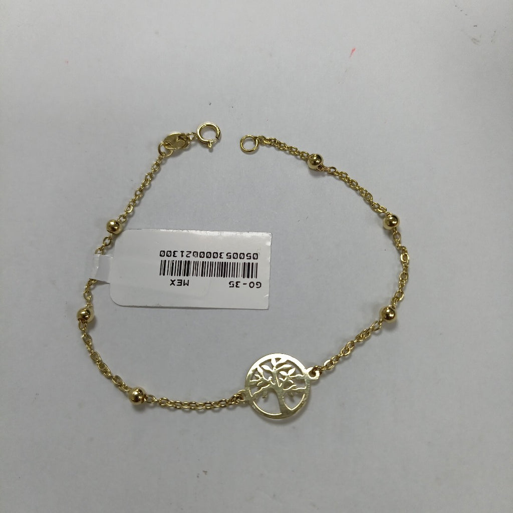 PULSERA TEJIDO ESPECIAL ARBOL 14K 18 CM 1.7 GR (NUEVO)