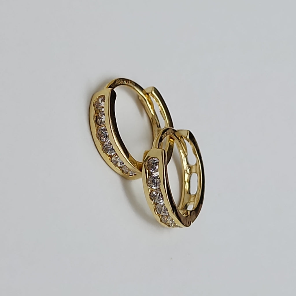 ARETES HUGGIES C CIRCONIA 14K 1.2 GR (NUEVO)