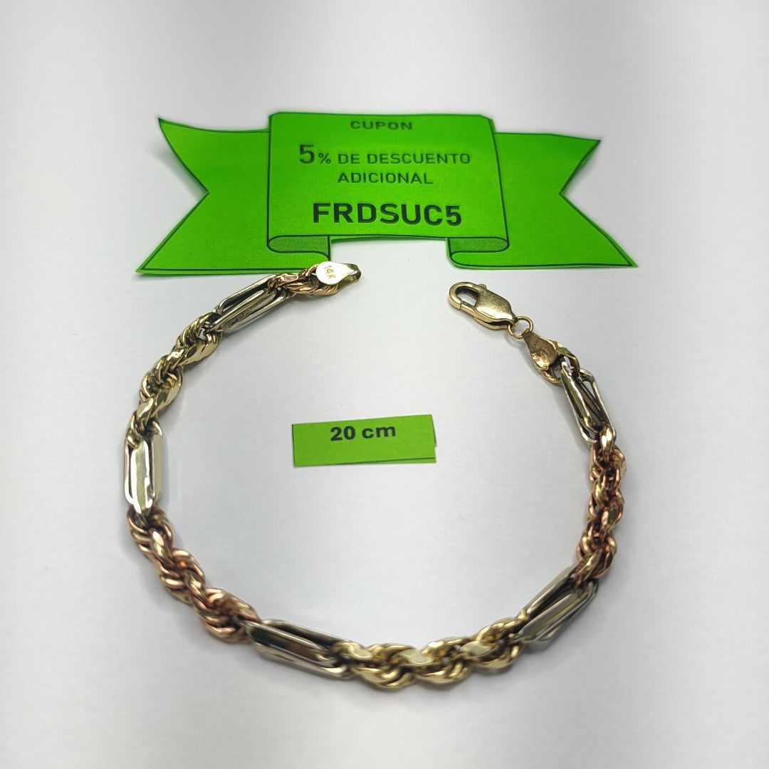 PULSERA ORO COMBINADO 14 K 8.6 GRMS (SEMINUEVO)