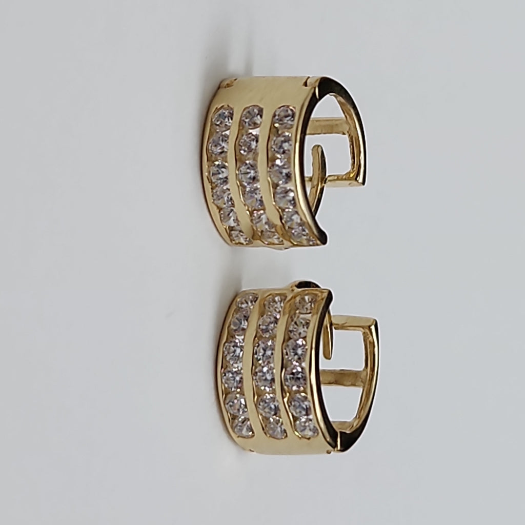 ARETES HUGGIES C CIRCONIA 14K 2.1 GR (NUEVO)