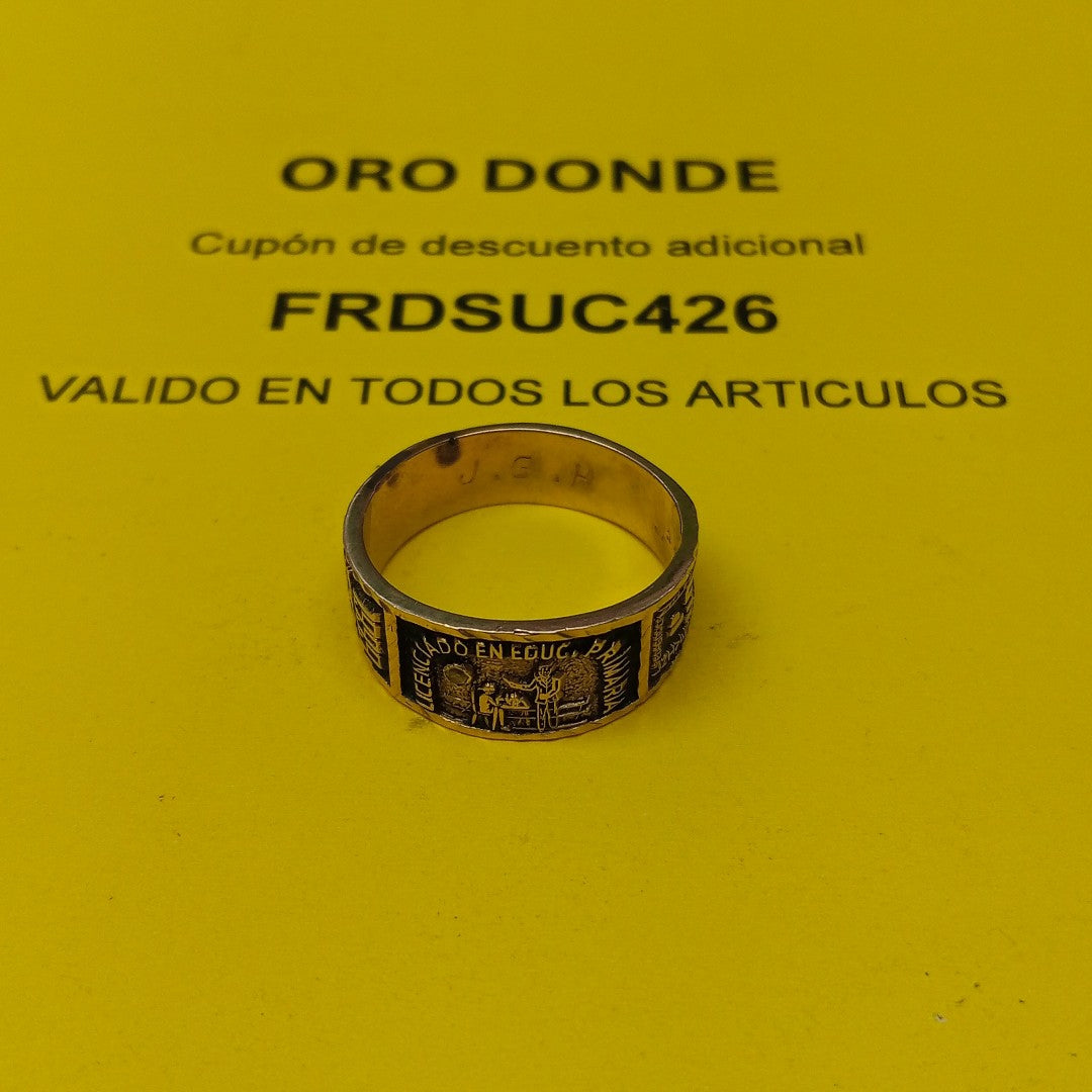 ANILLO DE GRADUACIÓN ORO 14 K 6.8 GRMS (SEMINUEVO)