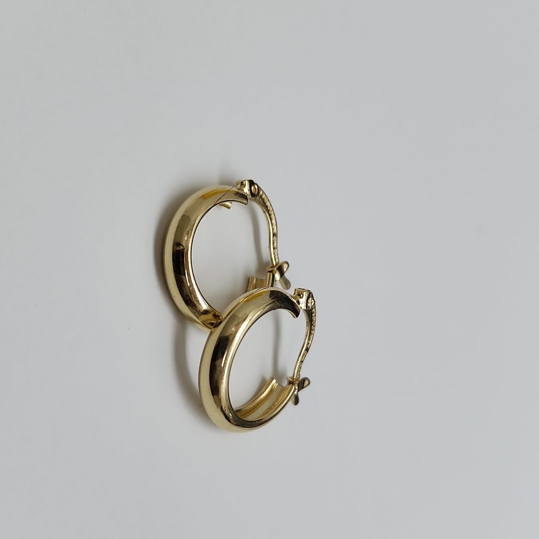 ARETES TEJIDO ARRACADAS LISAS 14K 2.1 GR (NUEVO)