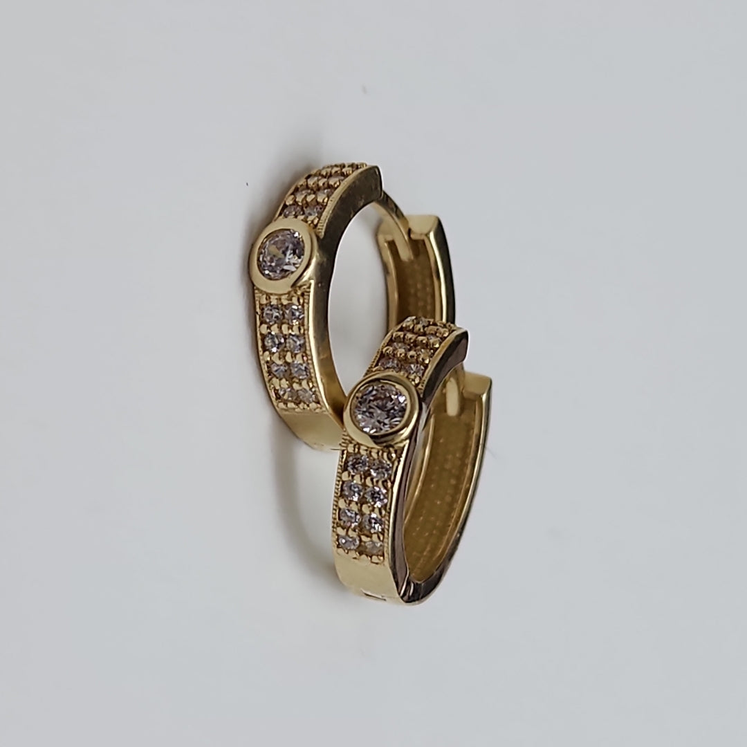 ARETES ARRACADAS C CIRCONIAS 10K 2.6 GR (NUEVO)