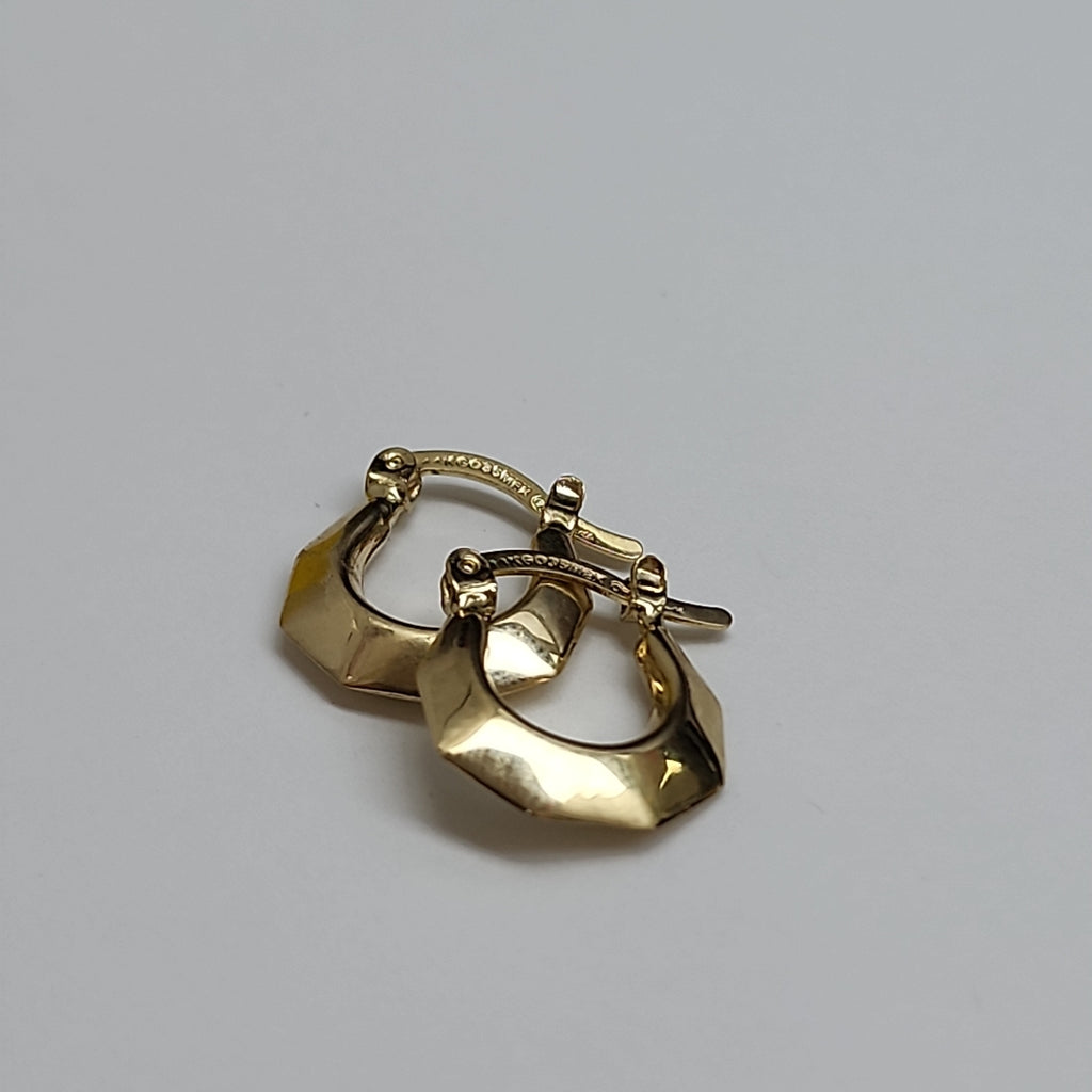 ARETES TEJIDO ARRACADA FACETADA 14K 1.3 GR (NUEVO)