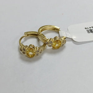 ARETES ARRACADAS CON CIRCONIAS Y PDRAS COL 14K 3.3 GR (NUEVO)