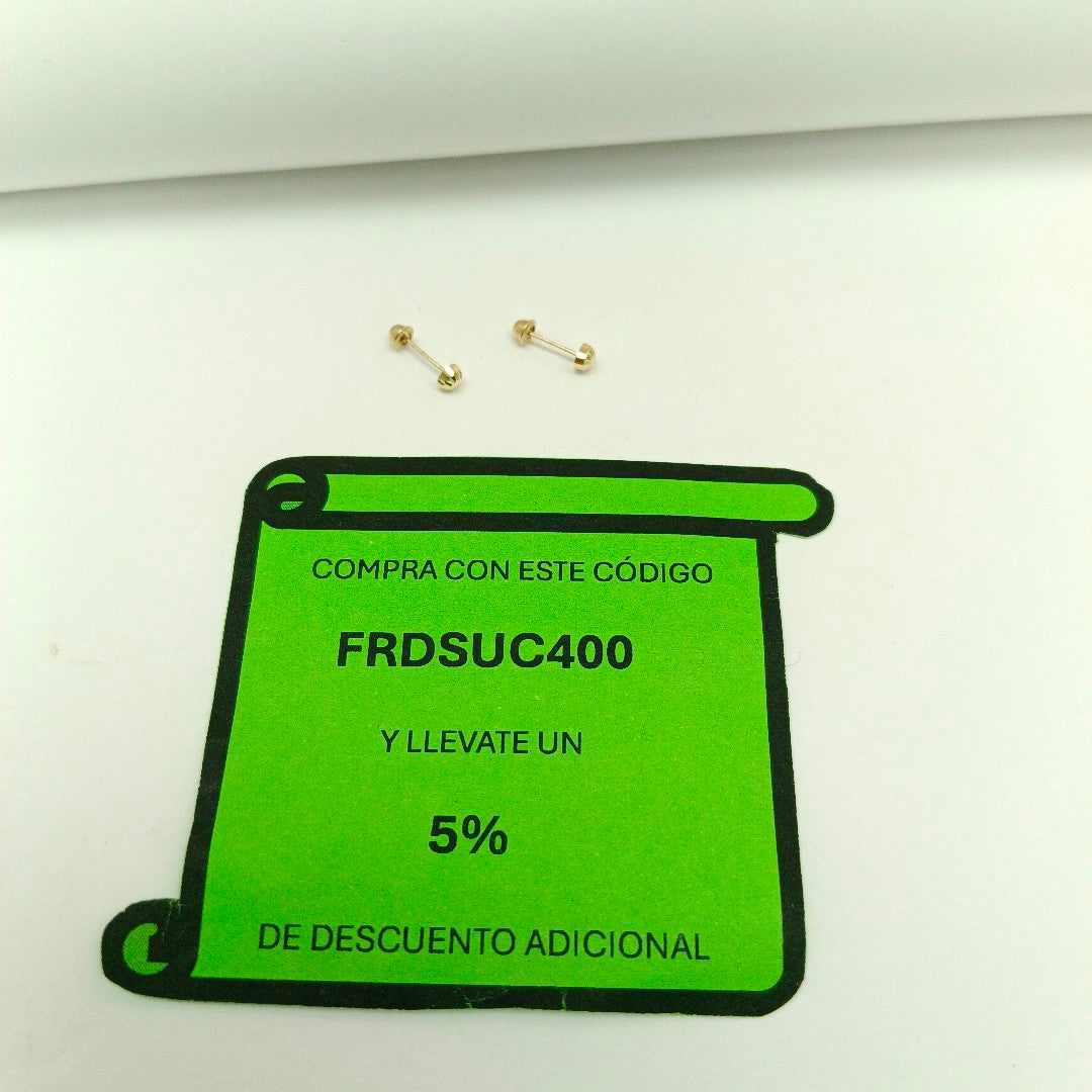 BROQUELES BROQUEL FIG HONGO 14K 0.17 GR (NUEVO)