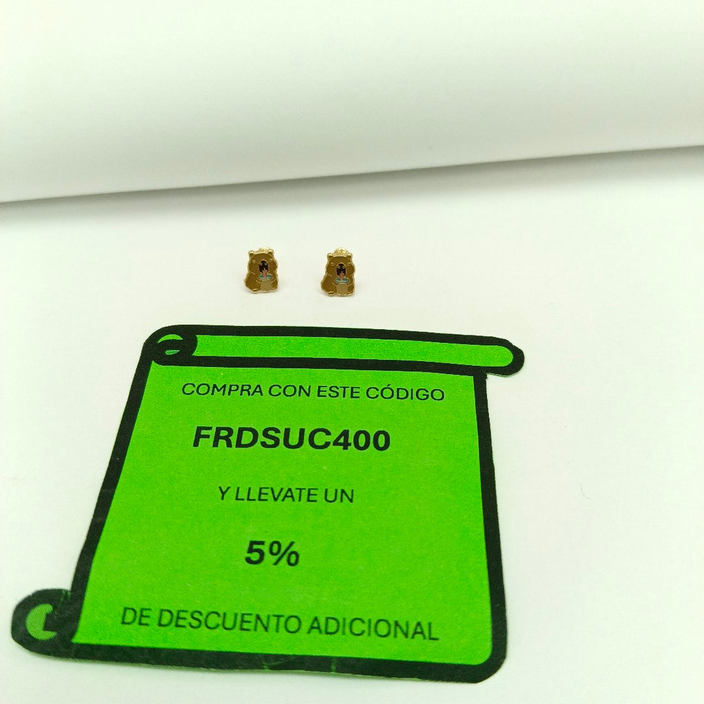 BROQUELES BROQUEL FIG CAPIBARA 14K 0.2657 GR (NUEVO)