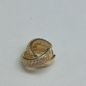 ARETES HUGGIE CON CIRCONIAS 14K 2 GR (NUEVO)