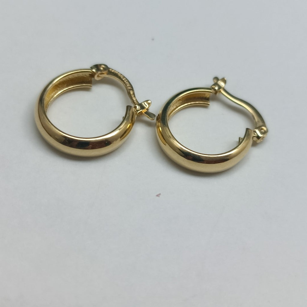 ARETES TEJIDO ARRACADAS LISAS 14K 2.2 GR (NUEVO)