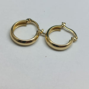 ARETES TEJIDO ARRACADAS LISAS 14K 2.2 GR (NUEVO)