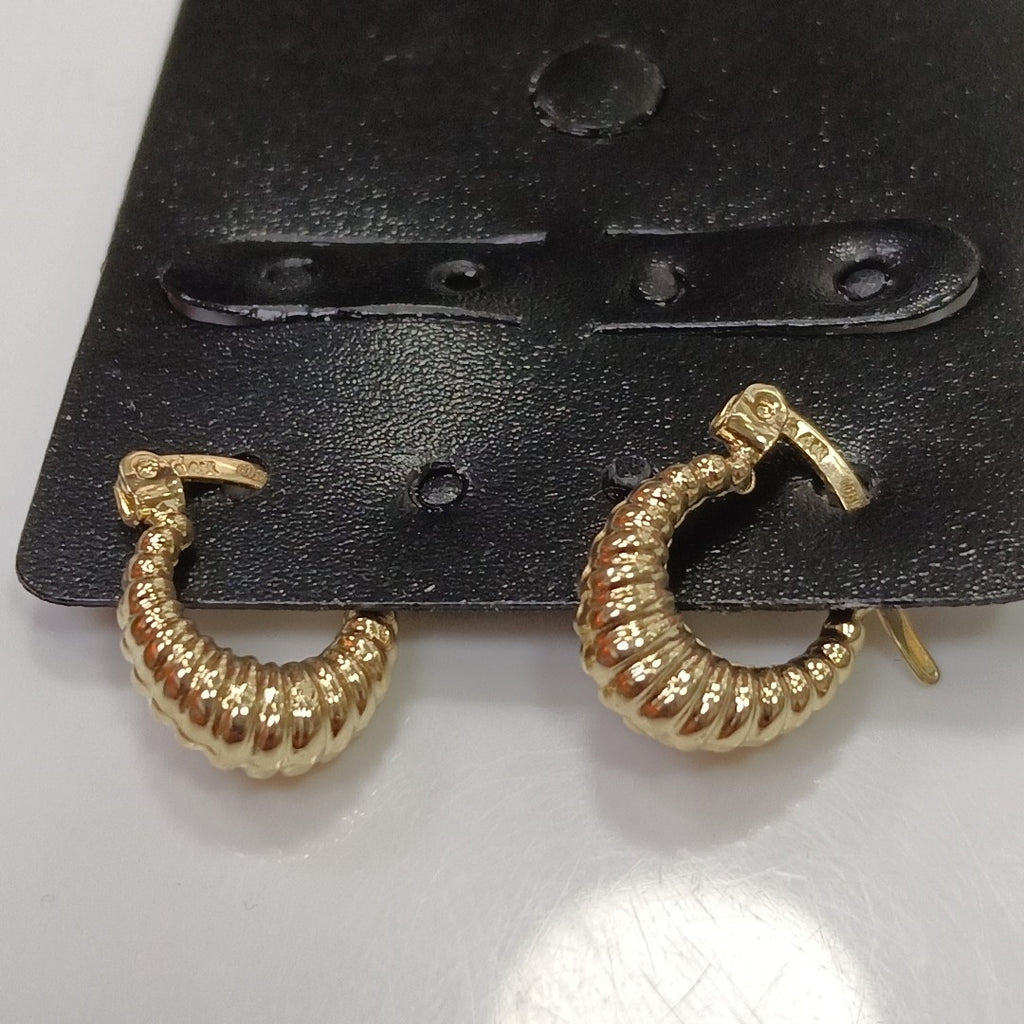 ARETES ARRACADA ESTRIADAS 14K 1.1 GR (NUEVO)