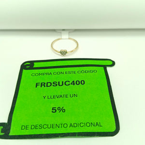 ANILLO ANILLITO CORAZON C CIRCONIA 14K 7 TALLA 0.8 GR (NUEVO)