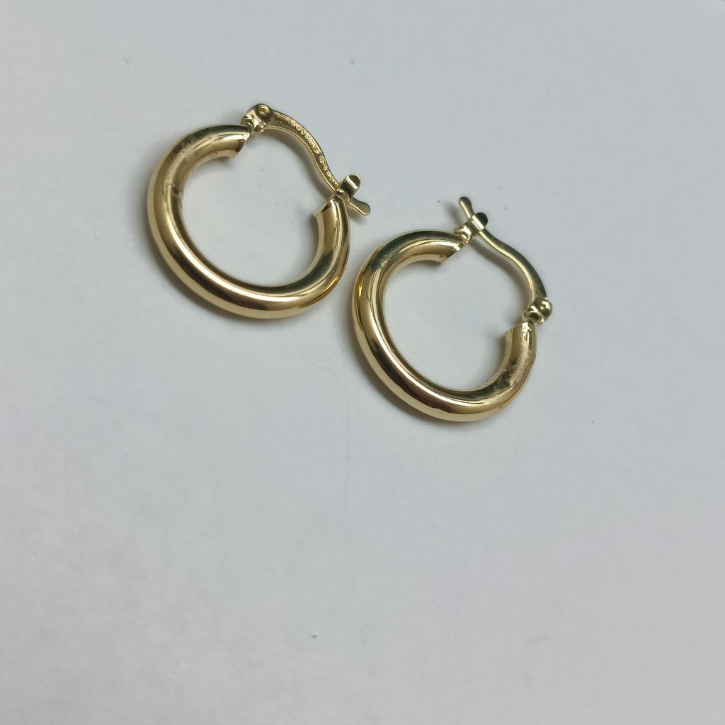 ARETES TEJIDO ARRACADAS LISAS 14K 1.7 GR (NUEVO)