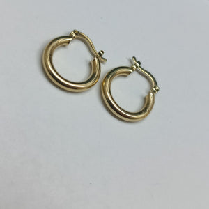 ARETES TEJIDO ARRACADAS LISAS 14K 1.7 GR (NUEVO)