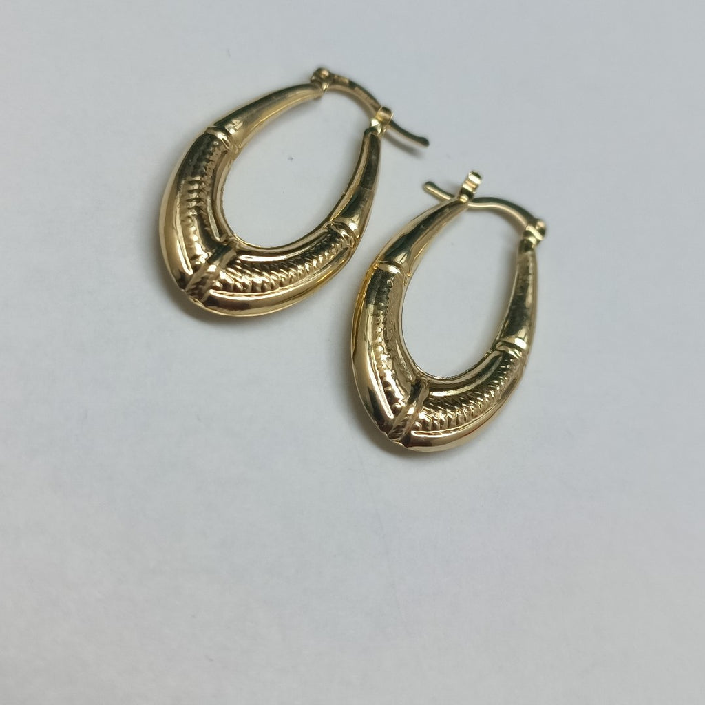 ARETES ARRACADAS ESTRIADAS 14K 2.5 GR (NUEVO)