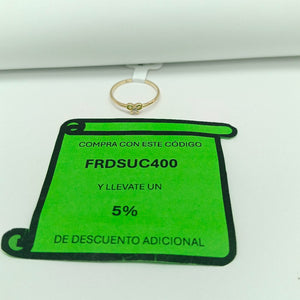 ANILLO ANILLITO FIG MOÑO C CIRCONIAS 14K 7 TALLA 1 GR (NUEVO)