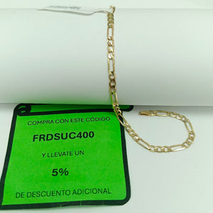 PULSERA TEJIDO 3X1 14K 21 CM 3 GR (NUEVO)