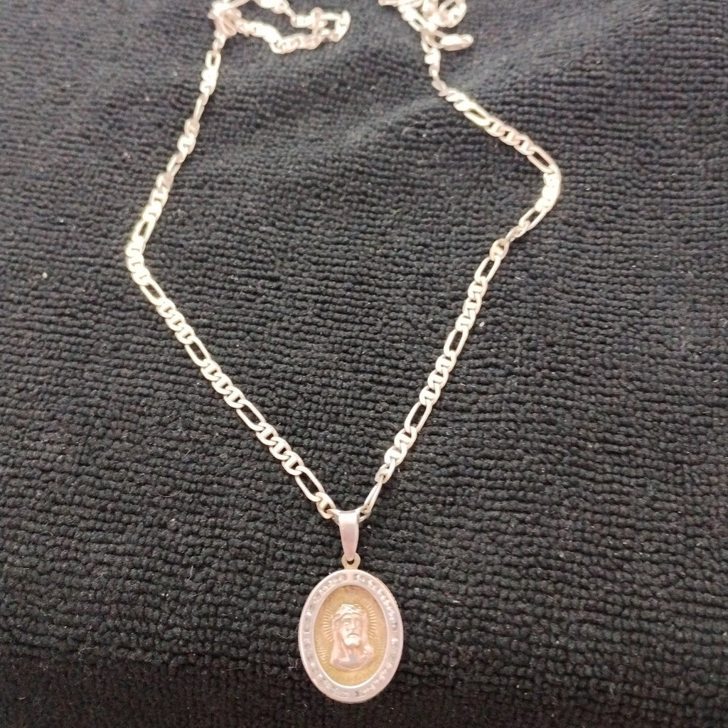 CADENA, MEDALLA RELIGIOSA PLATA 10.9 GRMS (SEMINUEVO)