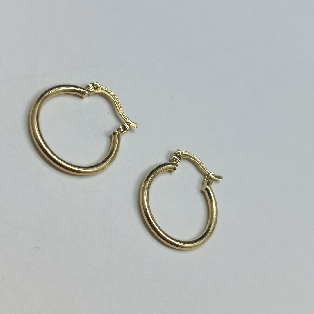 ARETES TEJIDO ARRACADAS LISAS 14K 1.2 GR (NUEVO)