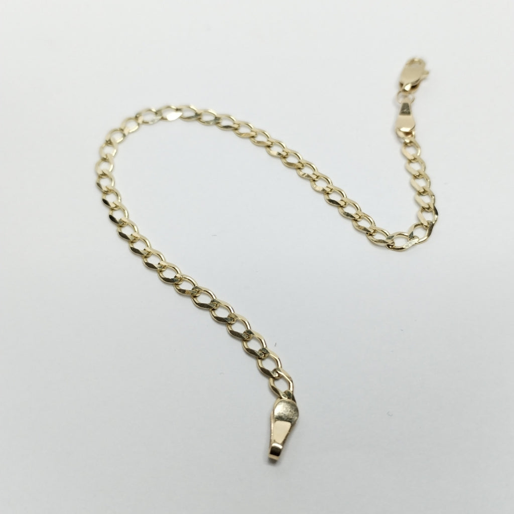 PULSERA TEJIDO BARBADA 14K 18 CM 3.4 GR (NUEVO)