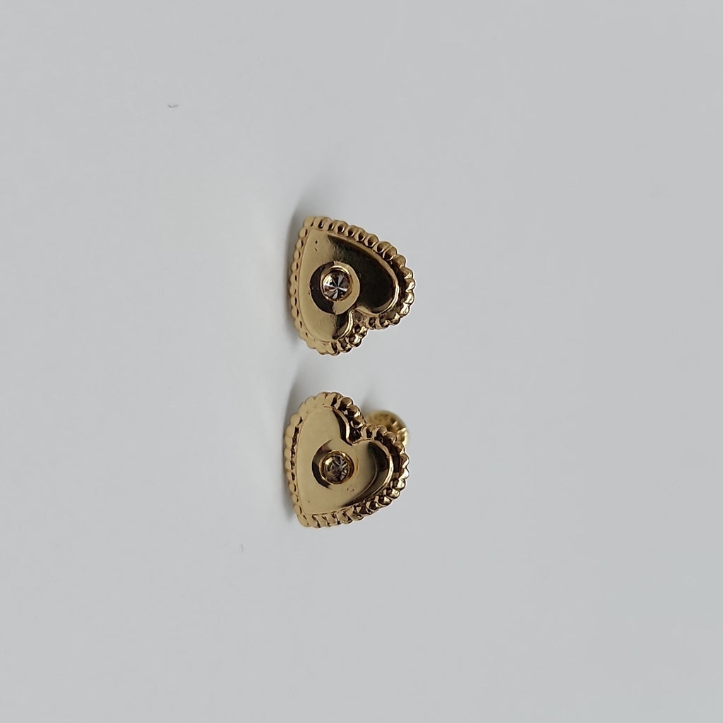BROQUELES BROQUEL FIG CORAZON C CIRCONIA 14K 0.2614 GR (NUEVO)