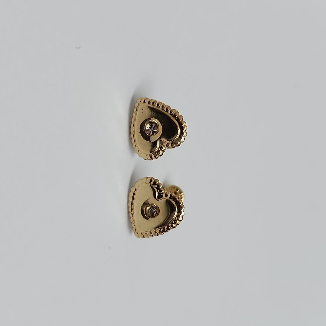 BROQUELES BROQUEL FIG CORAZON C CIRCONIA 14K 0.2614 GR (NUEVO)
