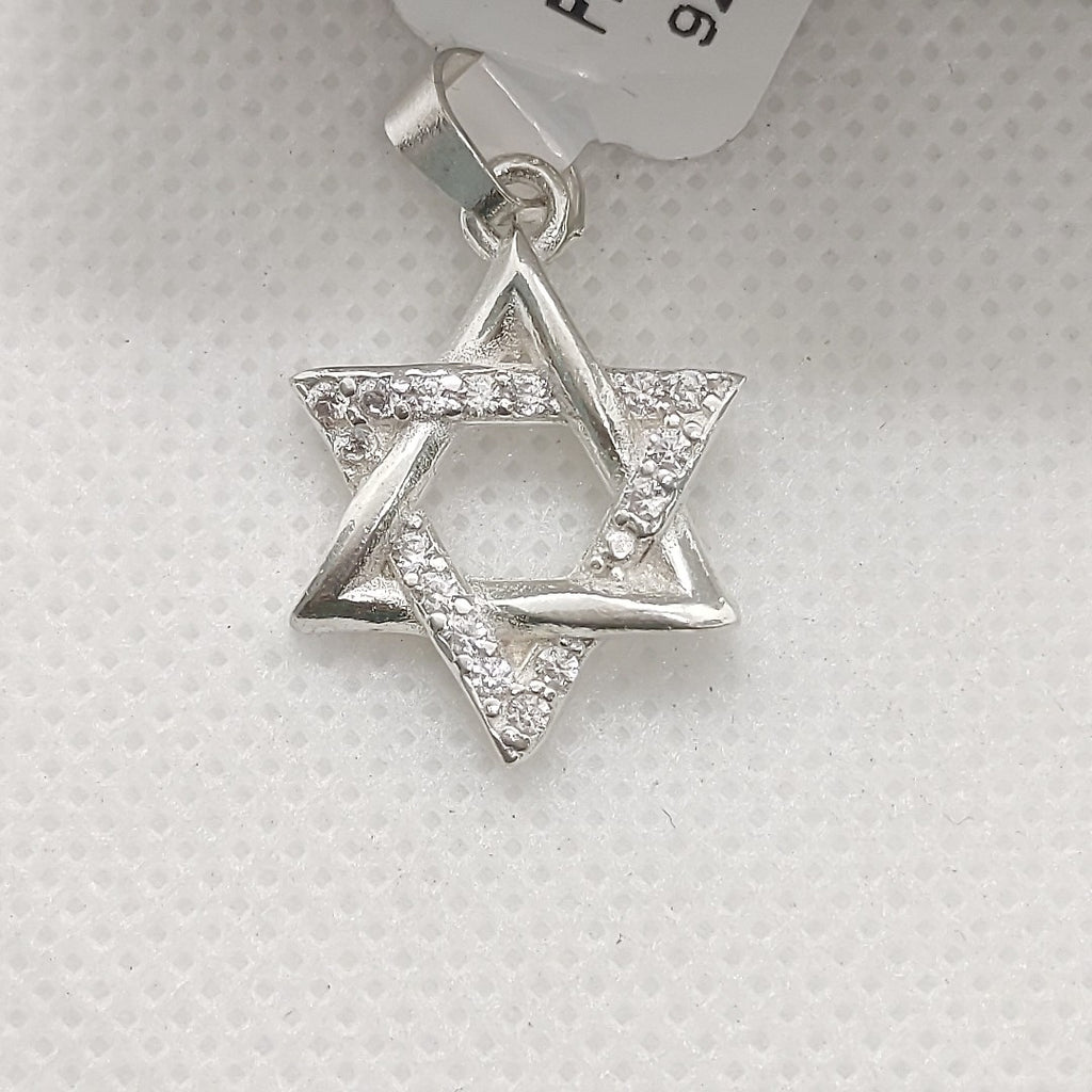 DIJE ESTRELLA DE DAVID C/CIRCONIAS PLATA .925 2.6 GR (NUEVO)