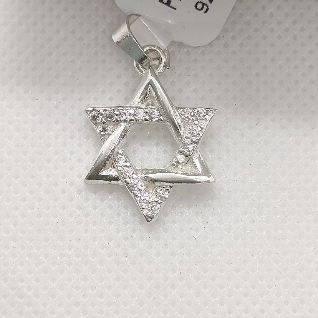 DIJE ESTRELLA DE DAVID C/CIRCONIAS PLATA .925 2.6 GR (NUEVO)
