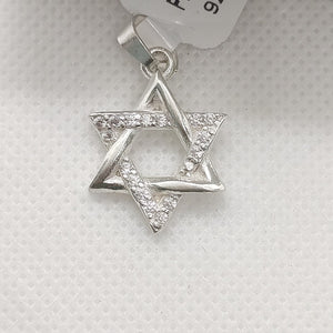 DIJE ESTRELLA DE DAVID C/CIRCONIAS PLATA .925 2.6 GR (NUEVO)