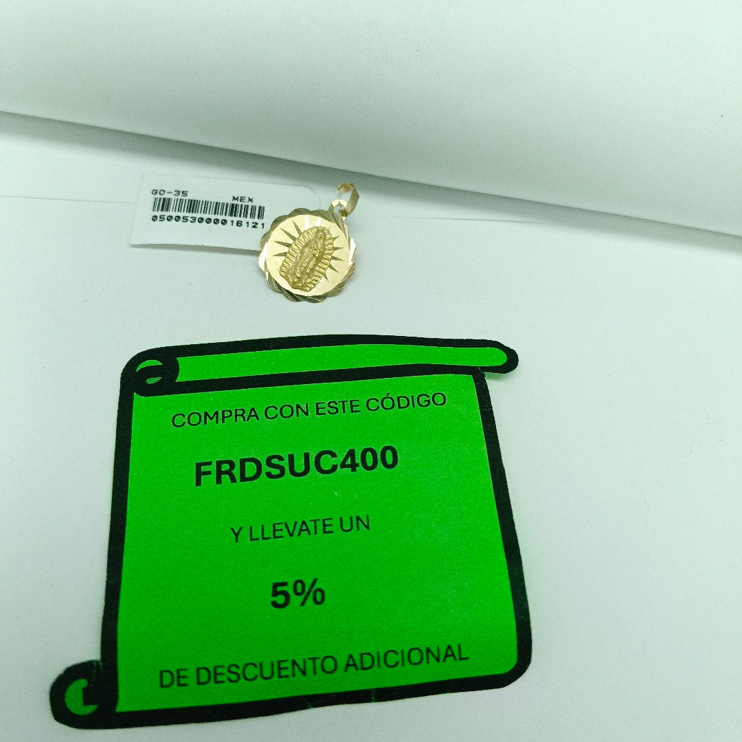 DIJE MEDALLA RELIGIOSA 14K 0.8 GR (NUEVO)