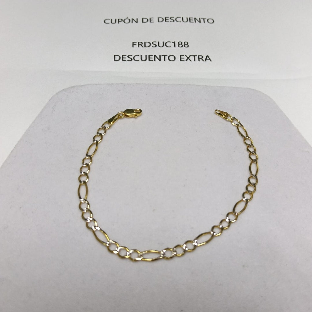 PULSERA 3X1 DIAMANTADA 14K 18 CM 2.7 GR (NUEVO)
