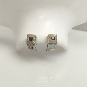 ARETES PAR ORO BLANCO 14 K 6,80 GRMS (SEMINUEVO)