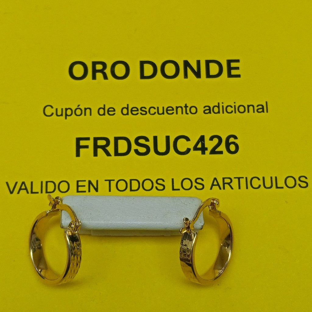 ARETES TEJIDO ARRACADAS LABRADAS 14K 1.5 GR (NUEVO)