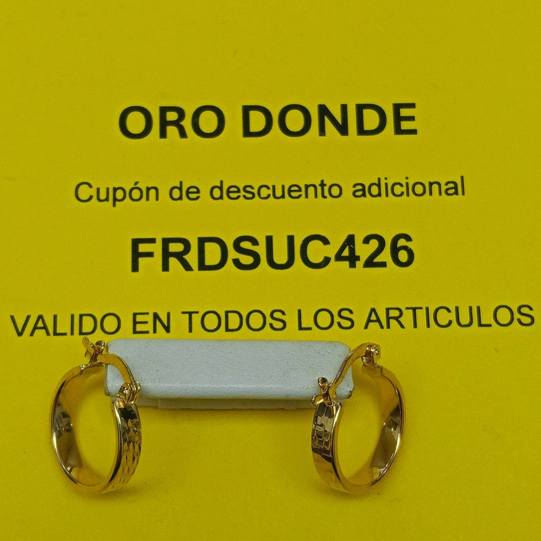 ARETES TEJIDO ARRACADAS LABRADAS 14K 1.5 GR (NUEVO)