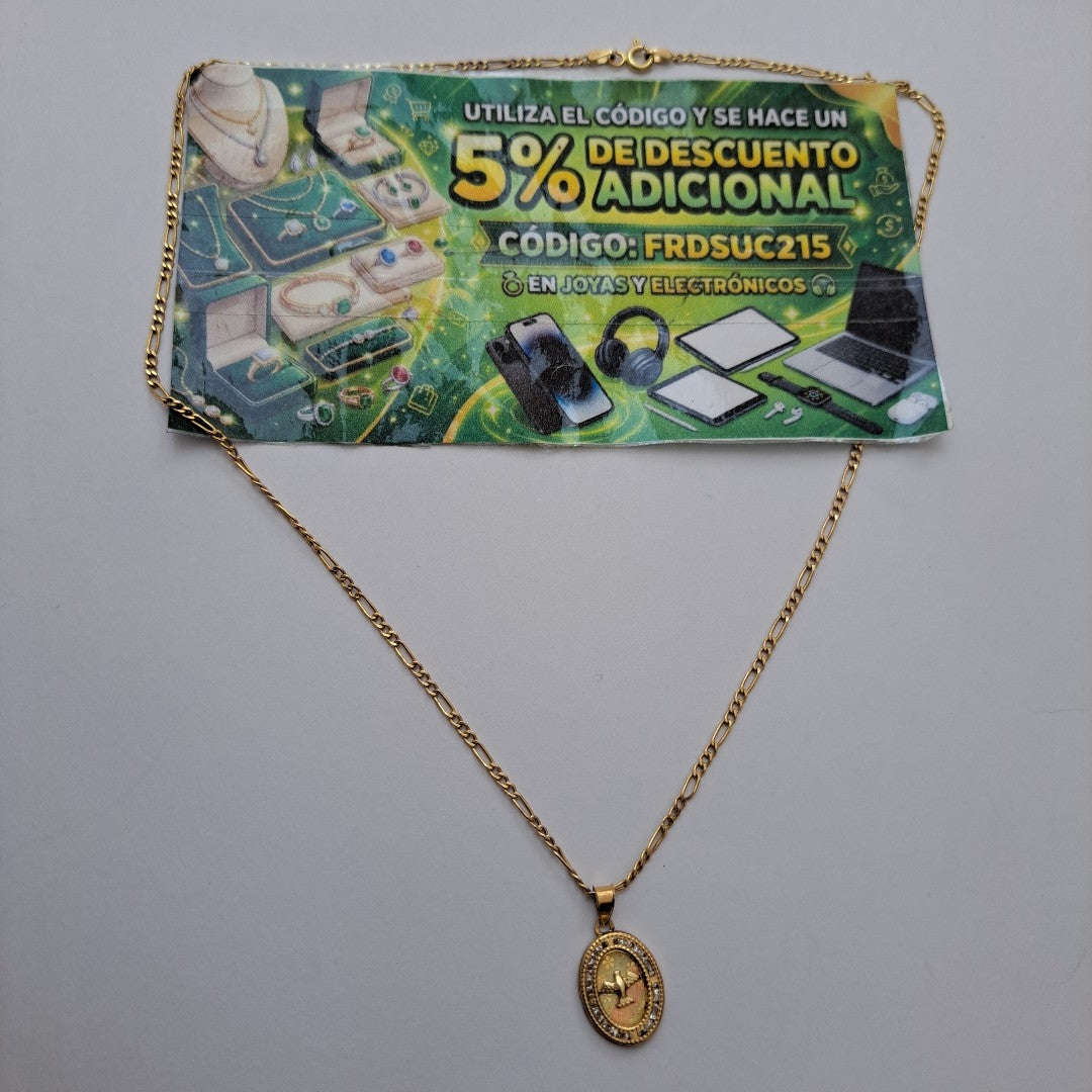 CADENA, MEDALLA RELIGIOSA ORO 10 K 2.1 GRMS (SEMINUEVO)