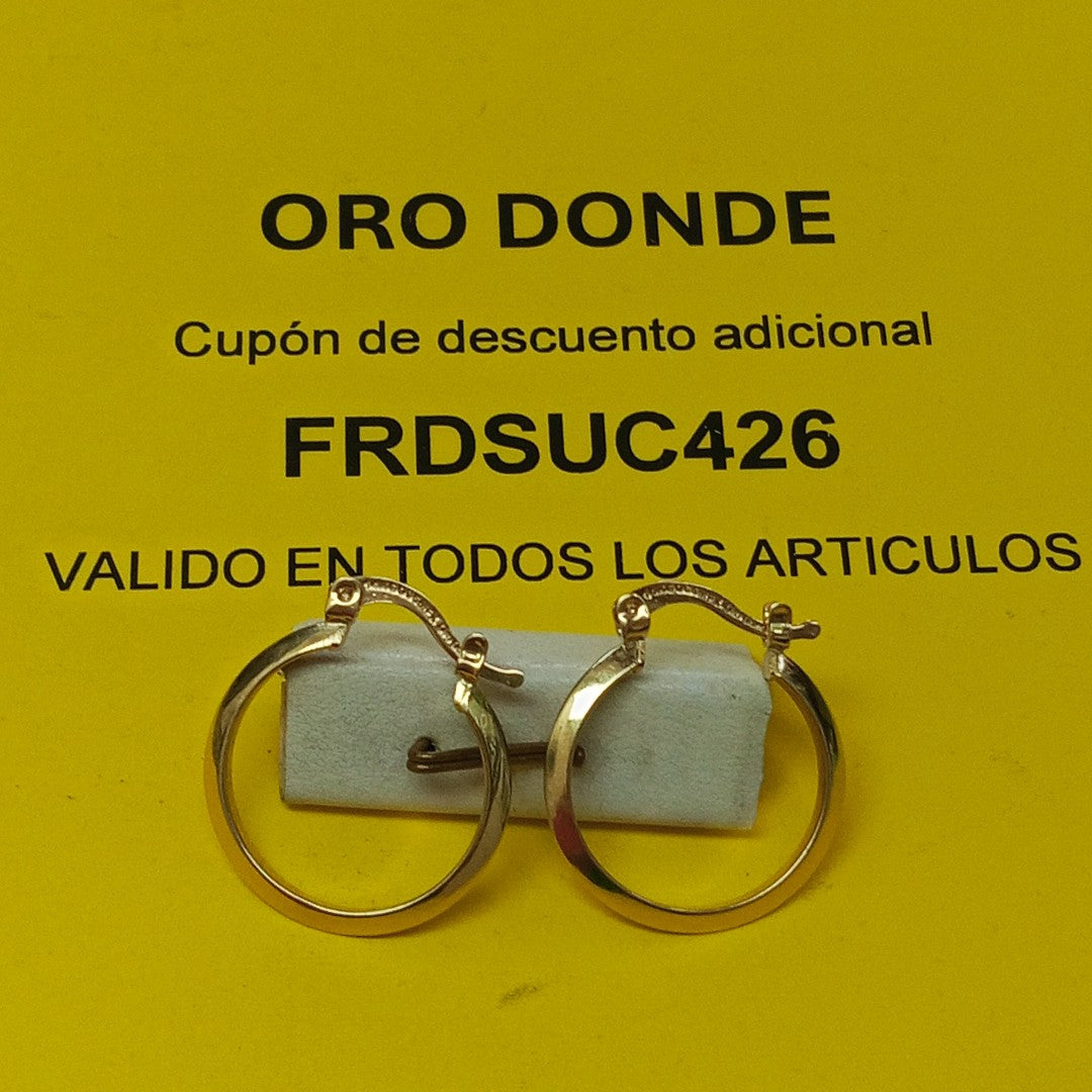 ARETES TEJIDO ARRACADAS LISAS 14K 1.2 GR (NUEVO)