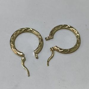ARETES TEJIDO ARRACADA LABRADA 14K 2.8 GR (NUEVO)