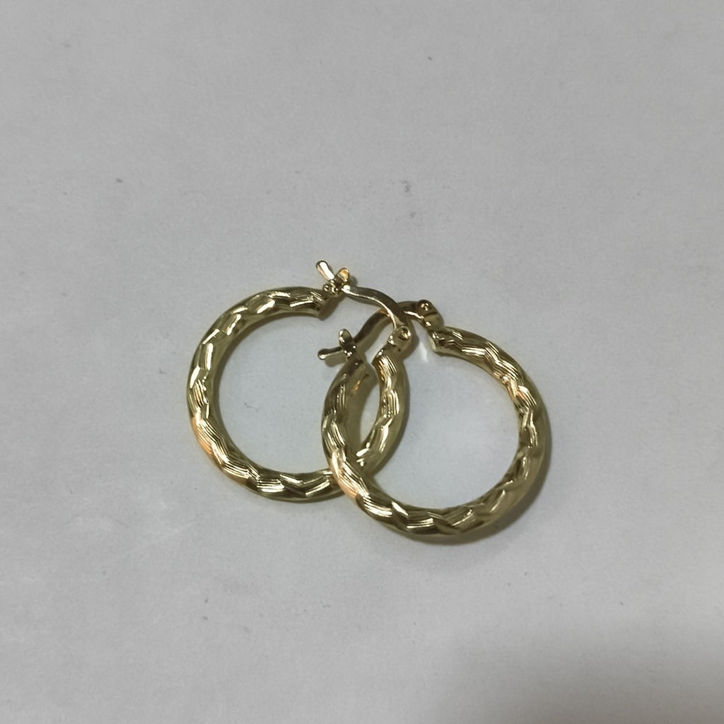 ARETES TEJIDO ARRACADA LABRADA 14K 2.6 GR (NUEVO)