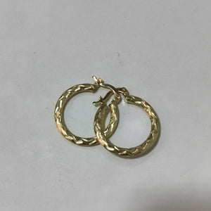 ARETES TEJIDO ARRACADA LABRADA 14K 2.6 GR (NUEVO)