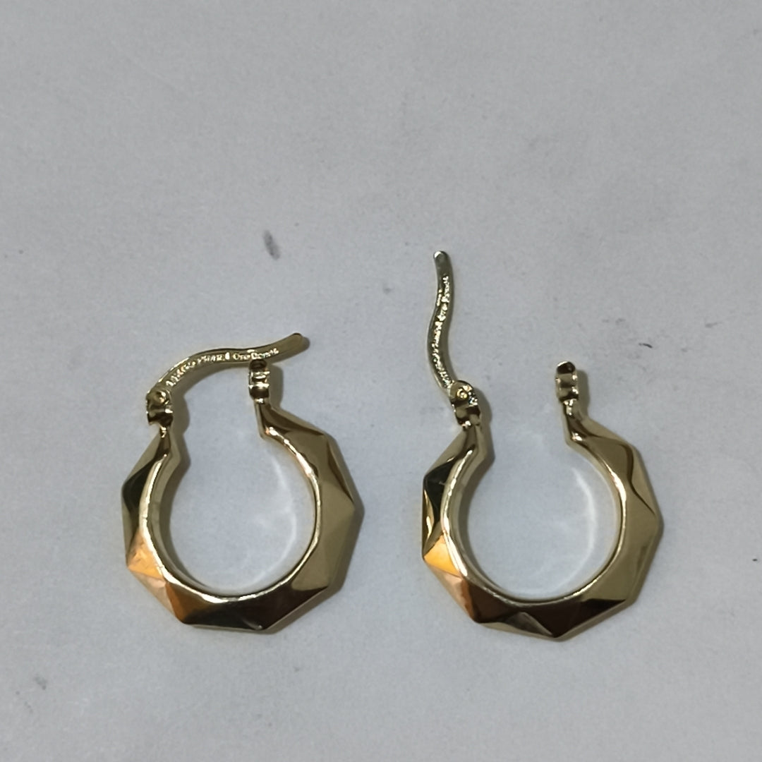 ARETES TEJIDO ARRACADAS FACETADAS 14K 1.7 GR (NUEVO)