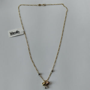 CADENA GARGANTILLA 3X1 CON ESFERAS COMBINADAS 14K 45 CM 3.1 GR (NUEVO)