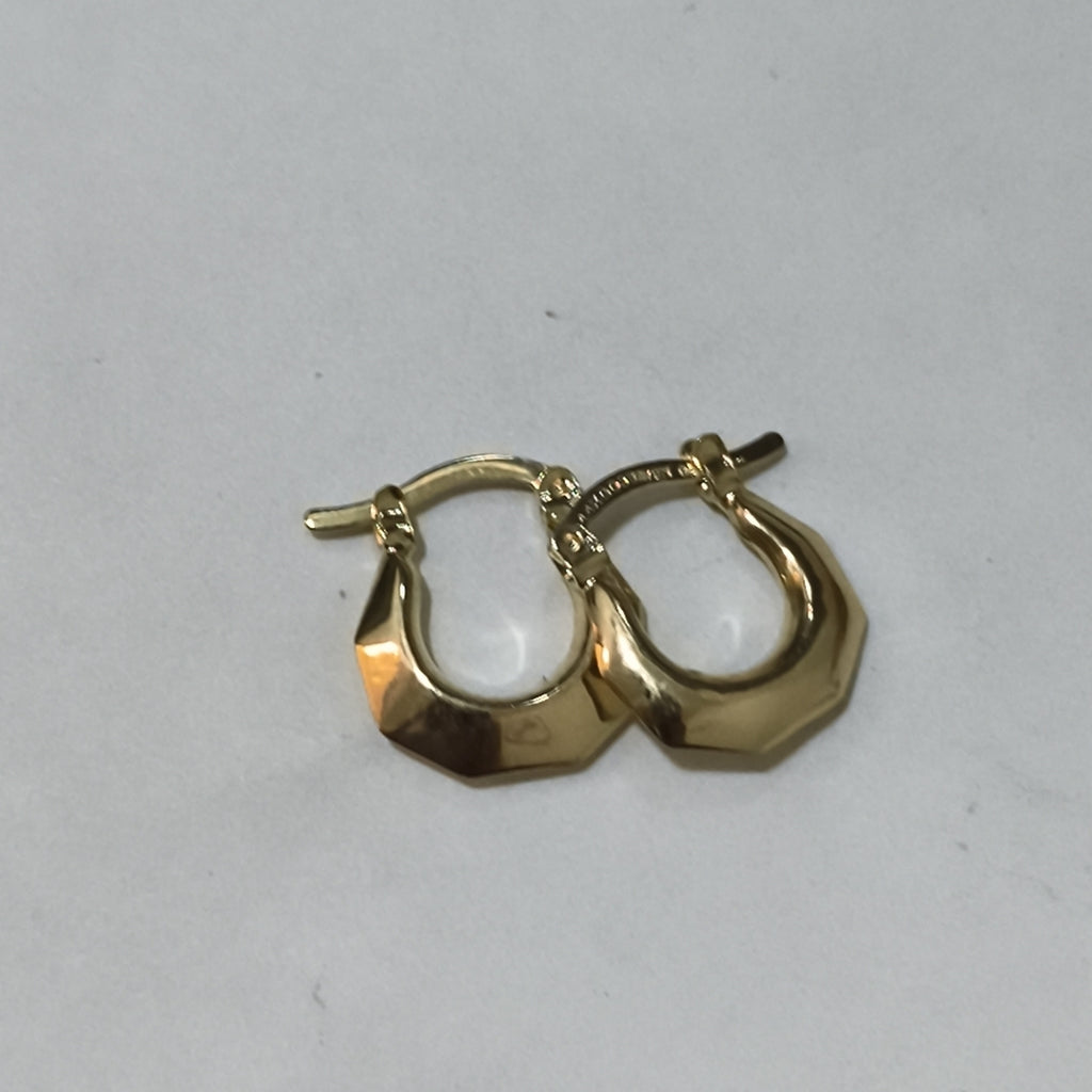 ARETES TEJIDO ARRACADA FACETADA 14K 1.3 GR (NUEVO)