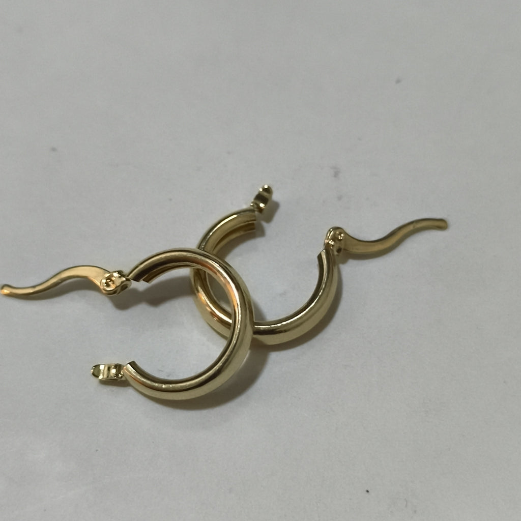 ARETES TEJIDO ARRACADAS LISAS 14K 2.1 GR (NUEVO)