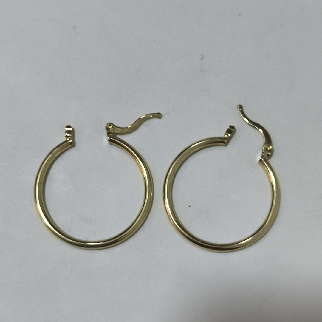 ARETES TEJIDO ARRACADAS LISAS 14K 1.5 GR (NUEVO)